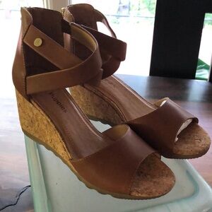 Hush Puppies Tan Wedge Sandals